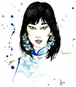 aldraws Al Draws Alessia Landi fashion illustration ong shunmugam singapore fashion week sgfw watercolor