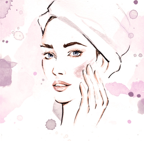 Alessia Landi Beauty Illustration Fashion Illustration skincare watercolor Aldraws beauty routine