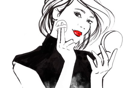 Alessia Landi beauty fashion illustration Al Draws make up skincare in-flight review ink digital